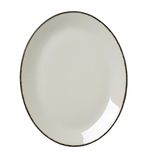 VV1323 Charcoal Dapple Oval Coupe Plates 342mm (Pack of 12)