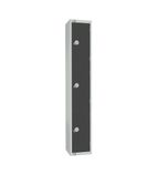 GR693-CL Elite Three Door Manual Combination Locker Locker Graphite Grey