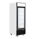 LGC2500 496 Ltr Upright Single Glass Door White Display Fridge With Canopy