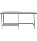 TABHL10500-WALL 1000mm Stainless Steel Wall Table with Half Undershelf (left side)