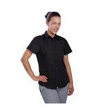 B181-XXL Womens Cool Vent Chef Shirt Black 2XL