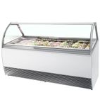 MILLENNIUM LX16 16 x Napoli Pan White Curved Glass Ice Cream Display Freezer