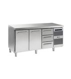 GASTRO K 1807 CSG A DL/DL/3D L2 Heavy Duty 506 Ltr 2 Door / 3 Drawer Stainless Steel Refrigerated Prep Counter