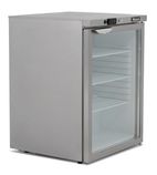 UCR140CR 145 Ltr Undercounter Single Glass Door Stainless Steel Display Fridge