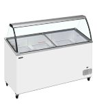 IC501SCE+CANOPY 12 x Napoli Pan Tub White Curved Glass Ice Cream Display Freezer With Canopy