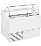 ISETTA 4LX 4 x Napoli Pan White Flat Glass Ice Cream Display Freezer