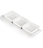 Image of Whiteware U816 Snack Dishes 3 Section with Plates (Pack of 2)