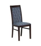 FT414 Brooklyn Padded Back Dark Walnut Dining Chair with Blue Diamond Padded Seat and Back (Pack of 2)