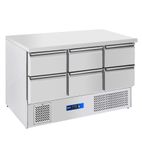 EC-6DSS Medium Duty 368 Ltr 6 Drawer Stainless Steel Refrigerated Prep Counter
