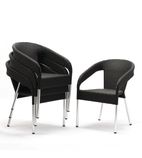 CG223 Wicker Wraparound Bistro Chair Black (Pack of 4)