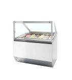 MILLENNIUM ST12 12 x Napoli Pan White Flat Glass Ice Cream Display Freezer