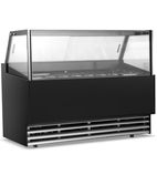 Image of LUXE12 12 x Napoli Pan Black Flat Glass Ice Cream Display Freezer