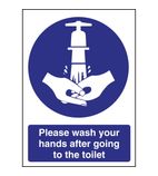W188 Toilet Wash Hands Sign Self-Adhesive