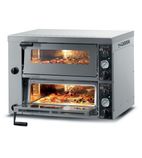 PO425-2 8 x 10" Electric Countertop Stainless Steel Twin Deck Pizza Oven