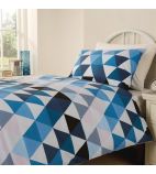 Geo HD136 Single Polycotton Bedding Set Blue