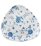 Vintage Prints CP544 Blue Rose Chintz Pattern Triangle Plate 229mm