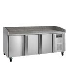 Image of PT1300 565 Ltr 3 Door Stainless Steel Refrigerated Pizza / Saladette Prep Counter