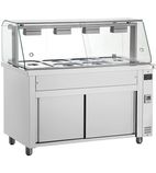 MFV714 1410mm Wide Ambient Cupboard With Wet Heat Bain Marie Top With Glass Display