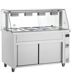 MFV714 1410mm Wide Ambient Cupboard With Wet Heat Bain Marie Top & Glass Display