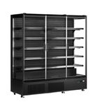 PC1870B 1935mm Wide Black Multideck Display Fridge With Frameless Hinged Glass Doors