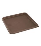 HY424 Polyethylene Square Food Measuring Container Lid Brown Large