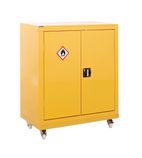 CZ109046MYXX COSHH Cabinet Double Door Yellow 14 Ltr With Castors