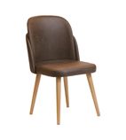 Koldal Dining Chair Buffalo Espresso with Light Wood Legs