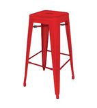 DL871 Bistro Steel High Stool Red (Pack of 4)