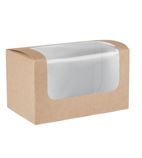Image of FA385 Compostable Kraft Sandwich Packs With PLA Window (Pack of 500)