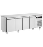 PN9999-HC 583 Ltr 4 Door Stainless Steel Refrigerated Prep Counter