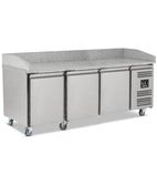 BPB2000 580 Ltr 3 Door Stainless Steel Refrigerated Pizza / Salad Prep Counter