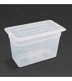 GJ521 Polypropylene 1/3 Gastronorm Container with Lid 200mm (Pack of 4)