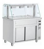 MIV711 1105mm Wide Hot Cupboard With Wet Heat Bain Marie Top With Glass Display