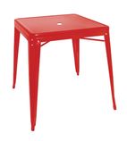 GC868 Bistro Square Steel Table Red 668mm (Single)