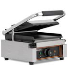 BRSCG1 Electric Single Contact Panini Grill - Ribbed Top & Flat Bottom