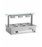 MEV614 4 x 1/1GN Electric Countertop Wet Heat Bain Marie With Sneeze Guard
