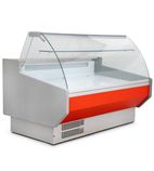 SIGMA20C 2025mm Wide Curved Glass Fresh Meat Serve Over Counter Display Fridge