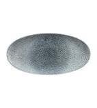 Studio Prints Raku DY219 Oval Plates Topaz Blue 347mm