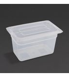 Image of GJ524 Polypropylene 1/4 Gastronorm Container with Lid 150mm (Pack of 4)