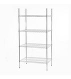 HEF704 1500w x 600d mm Chrome Wire Shelves 4 Tier