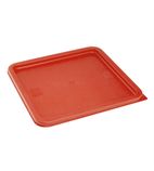 HY409 Polyethylene Square Food Measuring Container Lid Red Large