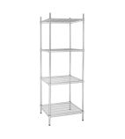 U884 610w x 610d mm Chrome Wire Shelves 4 Tier