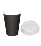 SA436 Special Offer Black 340ml Hot Cups and White Lids (Pack of 1000)