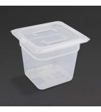 GJ527 Polypropylene 1/6 Gastronorm Container with Lid 150mm (Pack of 4)