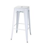 Bistro DM763 Galvanised Steel High Stools White (Pack of 4)