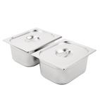 Stainless Steel Gastronorm Set 2 x 1/2 with Lids - SA245