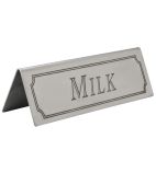 CZ432 Milk Stainless Steel Table Sign