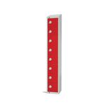CE103-CNS Eight Door Coin Return Locker with Sloping Top Red