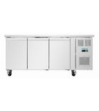Image of U Series UA106 231 Ltr 3 Door Stainless Steel Refrigerated Prep Counter