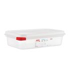 GL263 Polypropylene 1/4 Gastronorm Food Containers 1.8Ltr with Lid (Pack of 4)